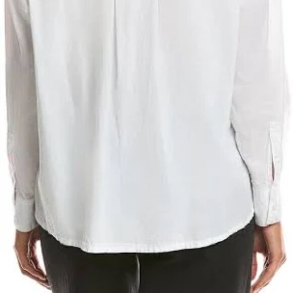 James Perse Oversized Long Sleeve Button-Up White Shirt Blouse Size 2 Medium - Picture 2 of 13